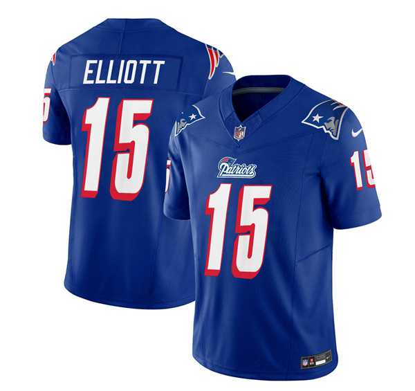Men & Women & Youth New England Patriots #15 Ezekiel Elliott Blue 2023 F.U.S.E. Vapor Limited Jersey
